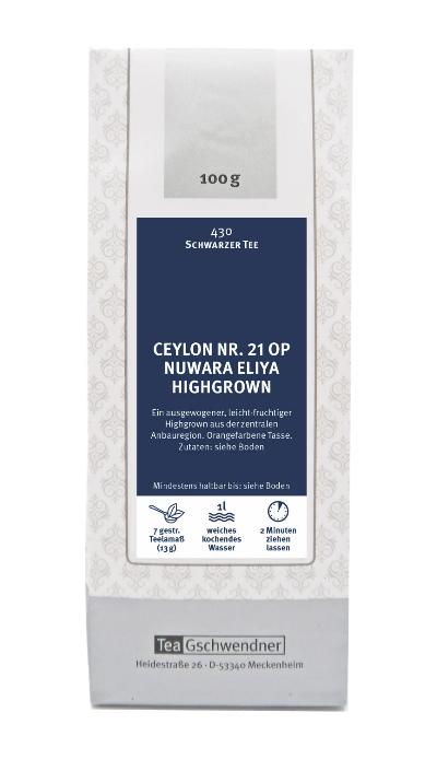 Ceylon No. 21 OP Nuwara Eliya highgrown