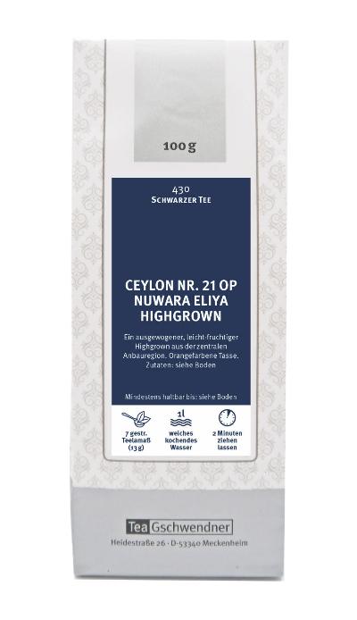 Ceylon Nr. 21 OP Nuwara Eliya highgrown